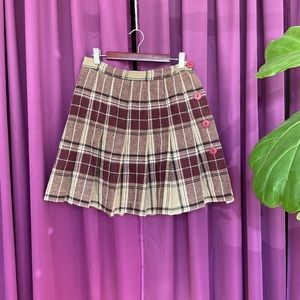 70’s Plaid Pleated Mini Skirt